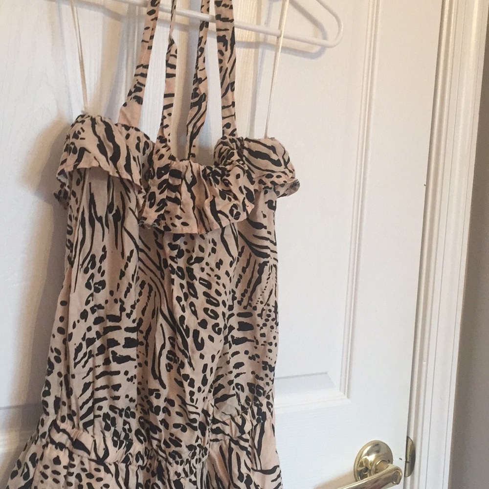 Animal Print Ruffle Top Romper - Picture 2 of 3